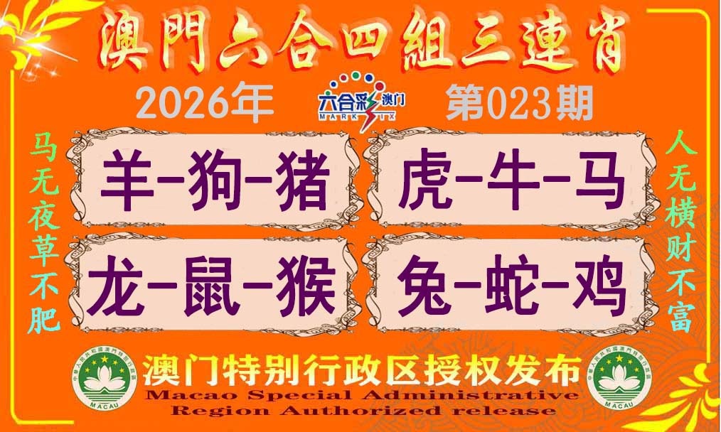 023期六合四组三连肖[图]