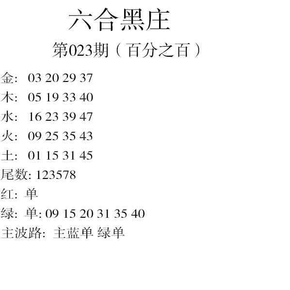 023期六合黑庄[图]