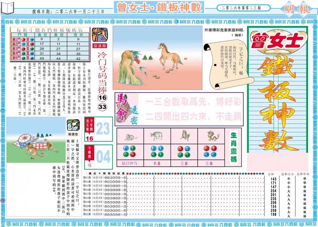 023期曾女士铁板神数A[图]