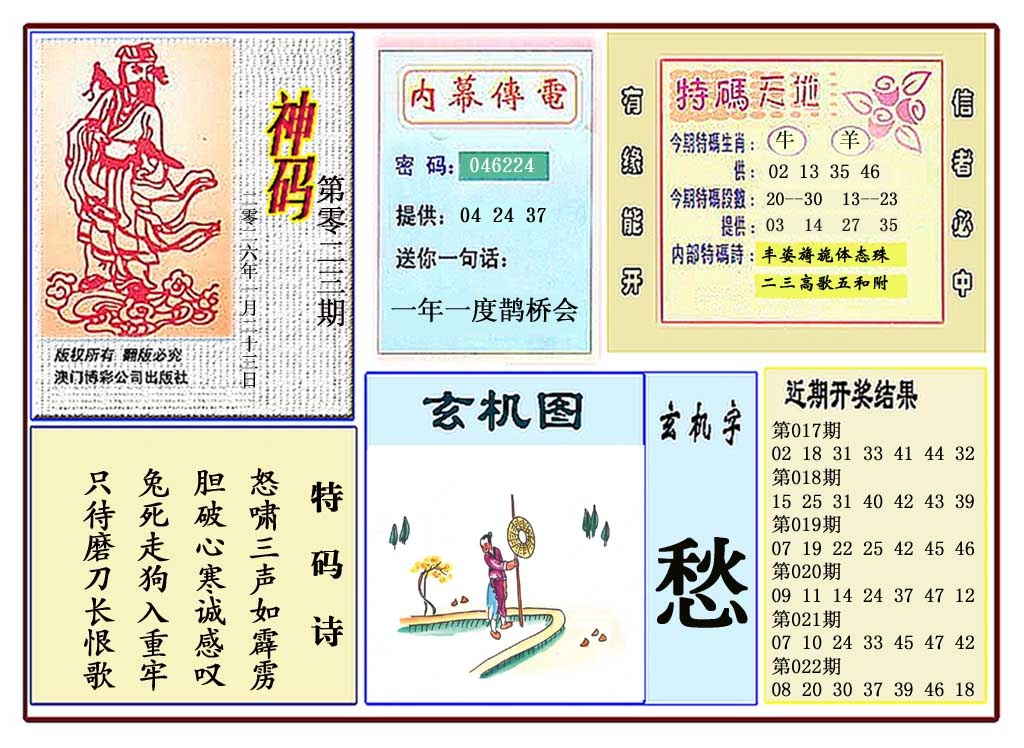 023期黄大仙神码[图]