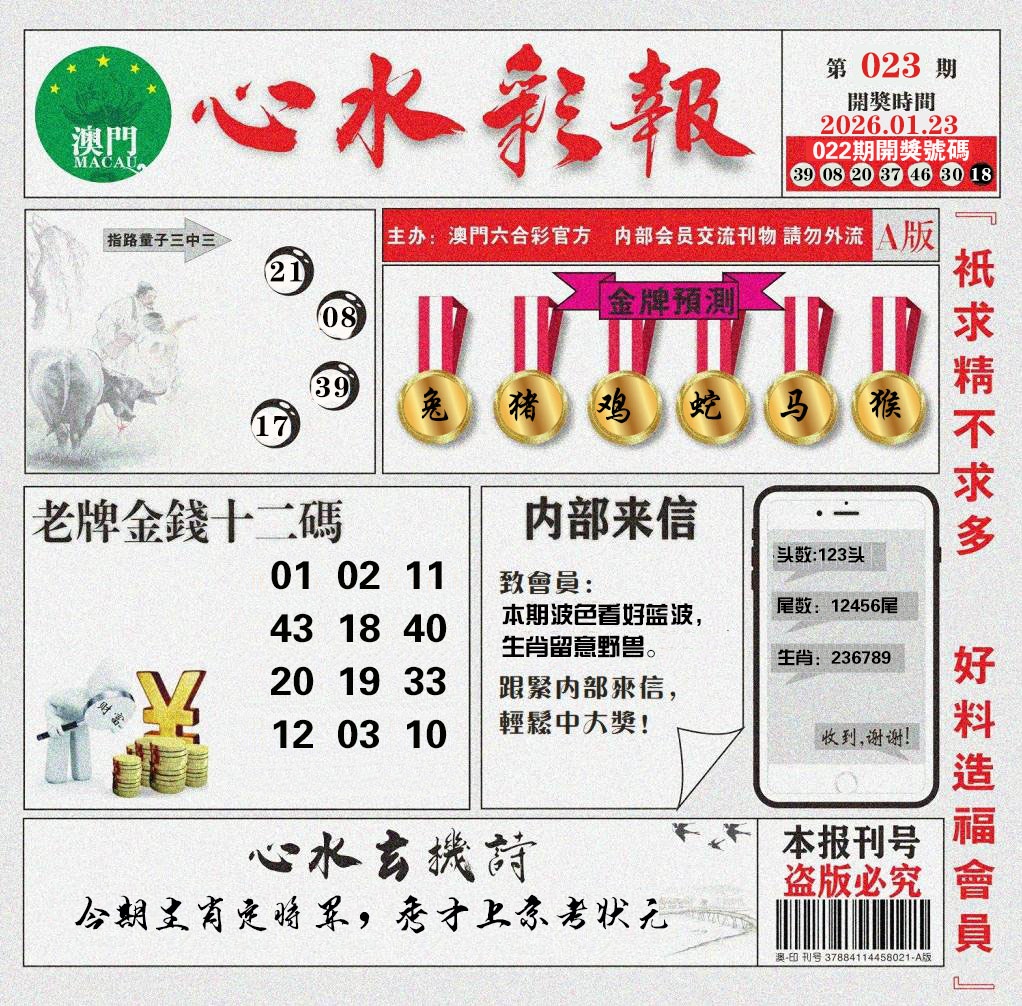 023期心水彩报[图]