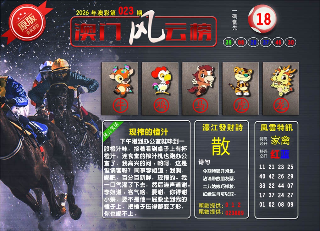 023期澳门风云榜[图]