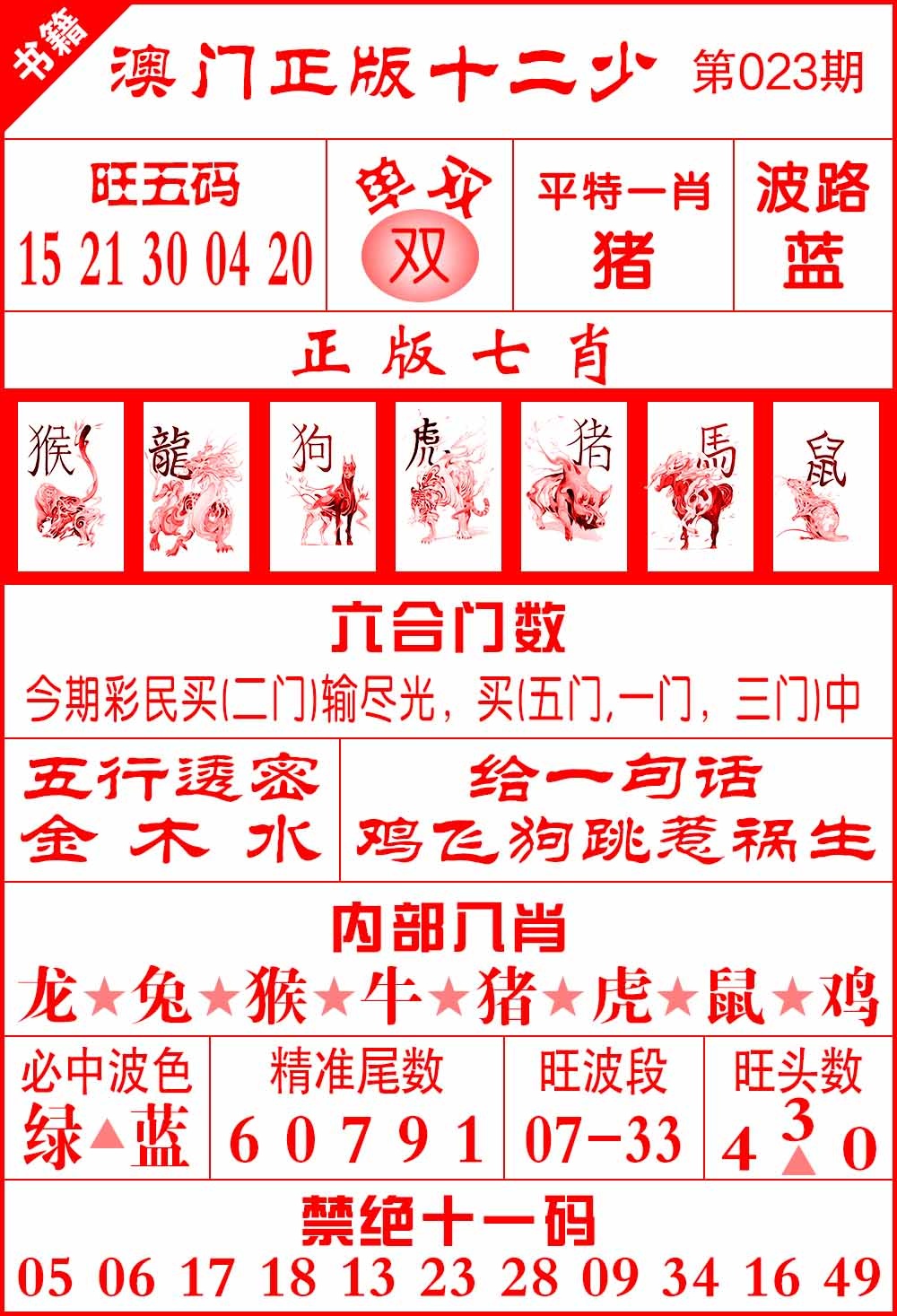 023期澳门十二少[图]