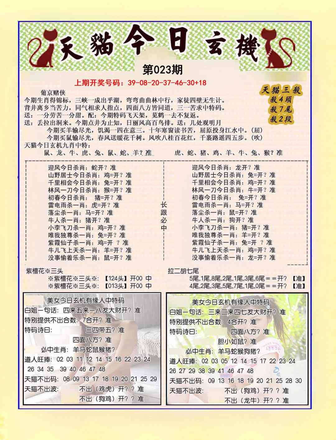 023期今日玄机图B[图]