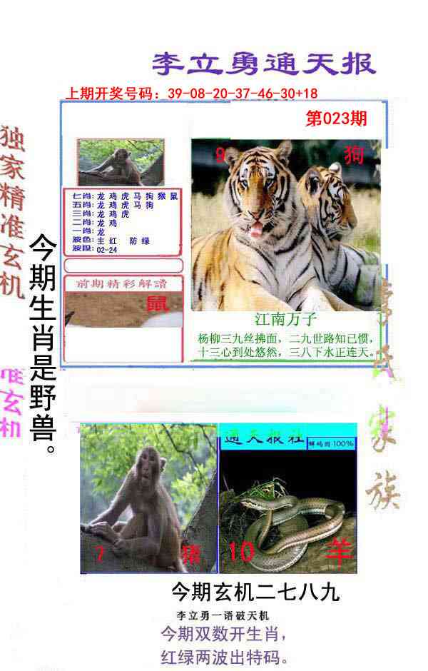 023期李立勇通天报[图]