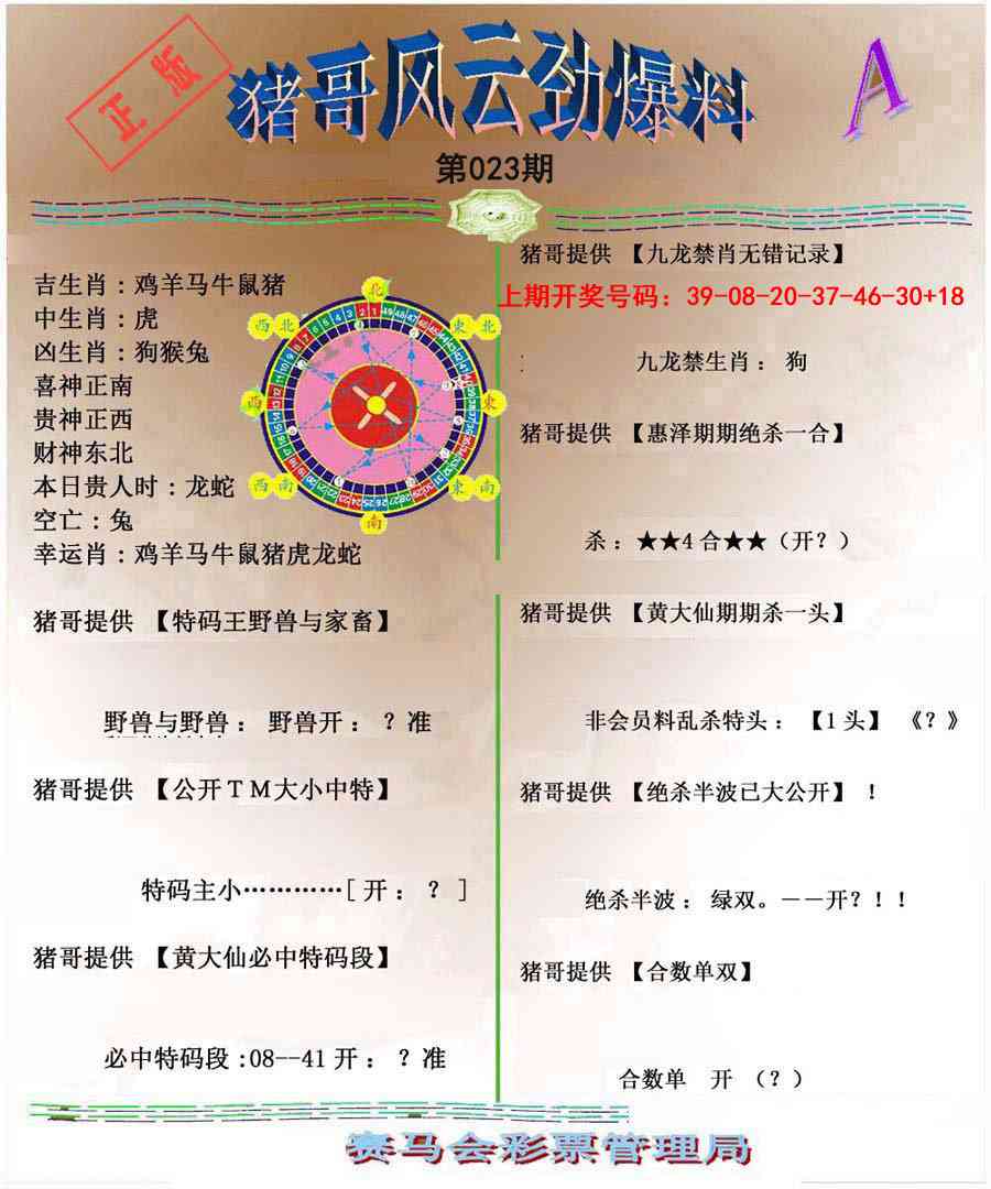 023期猪哥风云劲爆料A[图]