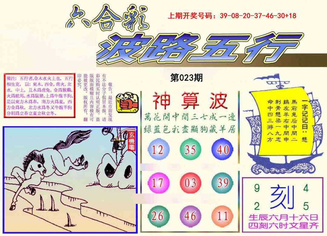 023期波路五行[图]