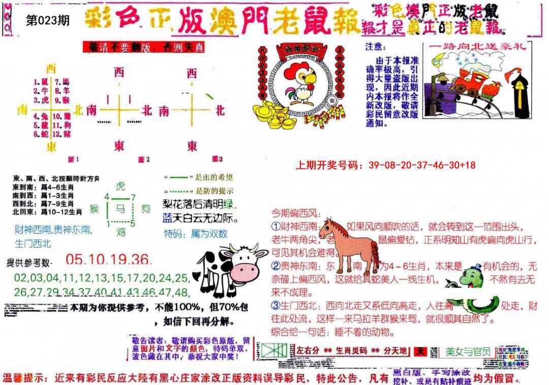 023期彩色正版澳门老鼠报[图]