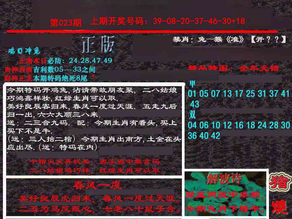 023期新港内幕[图]