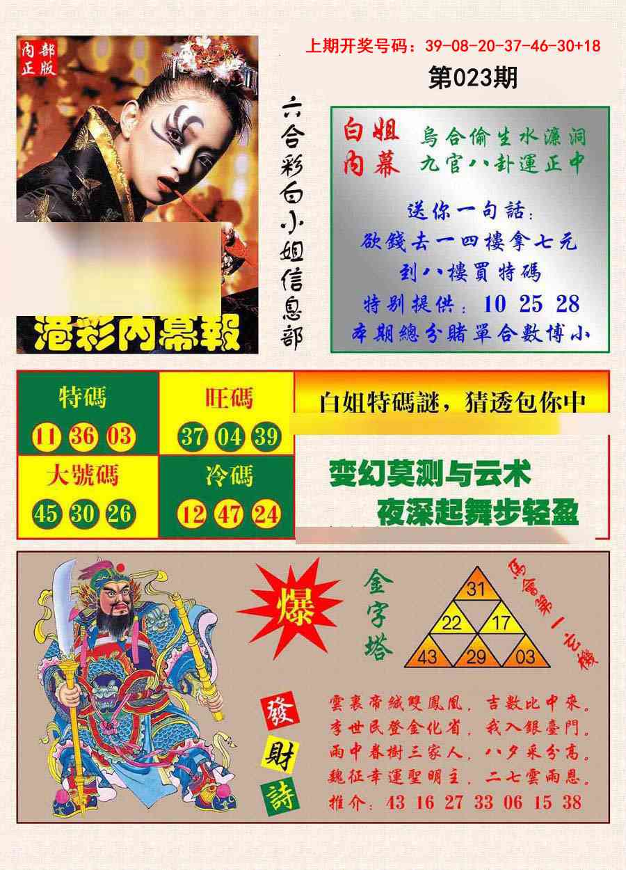 023期港彩内幕报[图]