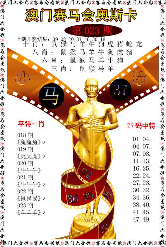 023期新奥斯卡[图]