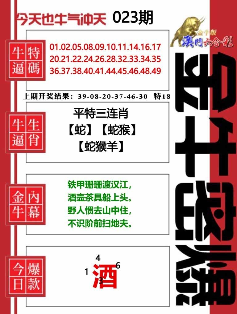 023期金牛密爆[图]