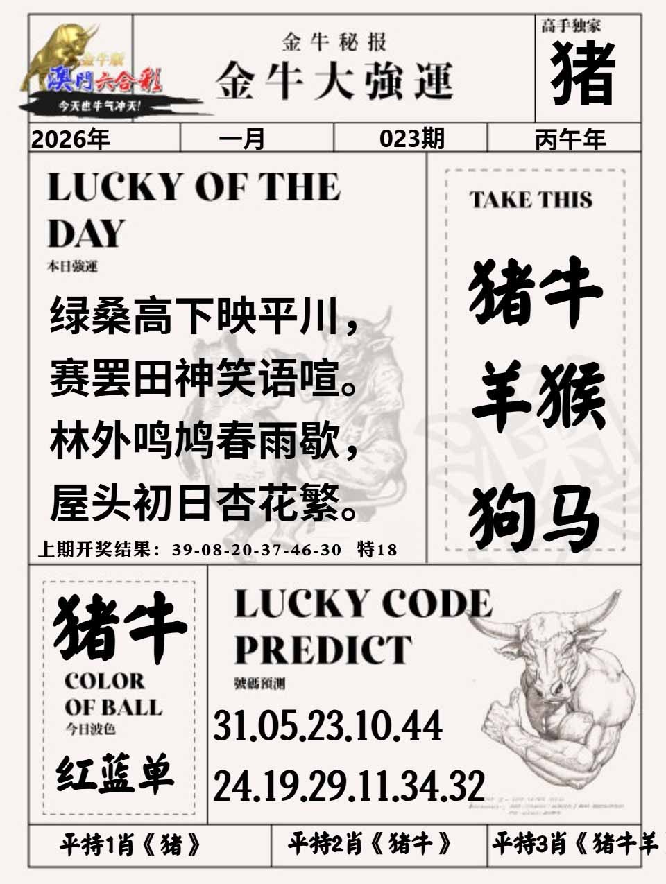 023期金牛大强运[图]
